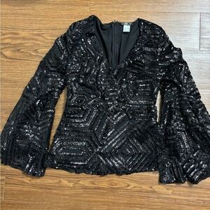 VENUS Black Sequin Blouse